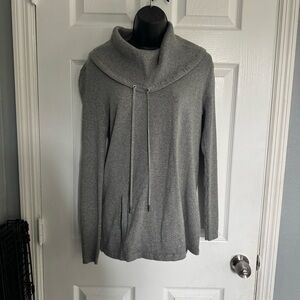 Karl Lagerfeld Silver Cowl Neck Sweater - size M